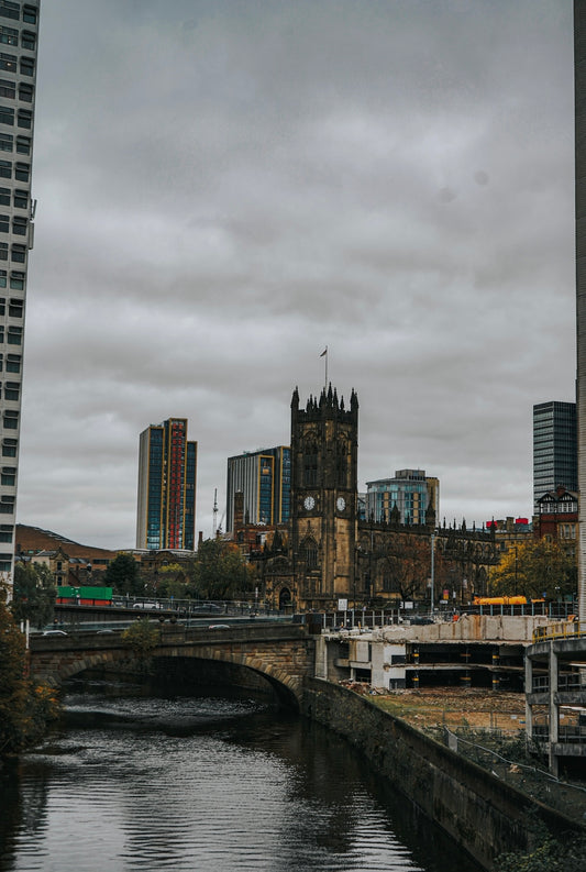 Blick auf die Kathedrale von Manchester